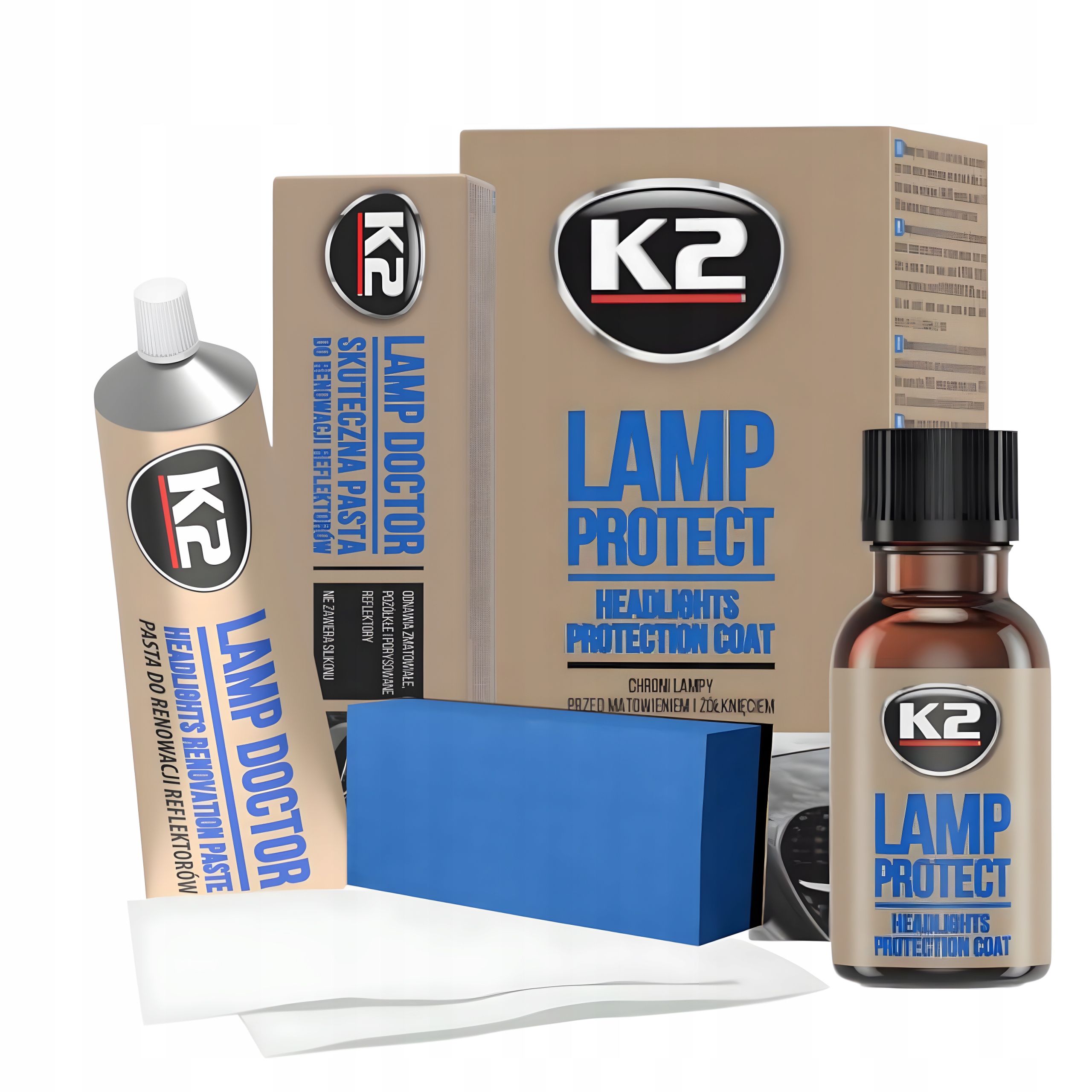ZESTAW K2 ODNOWY POLERKI REFLEKTORÓW PASTA POWŁOKA Rodzaj polerowanie lamp