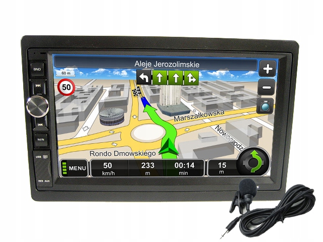 Nawigacja Gps Radio 2 Din +MIC Vw Caddy Touran T5
