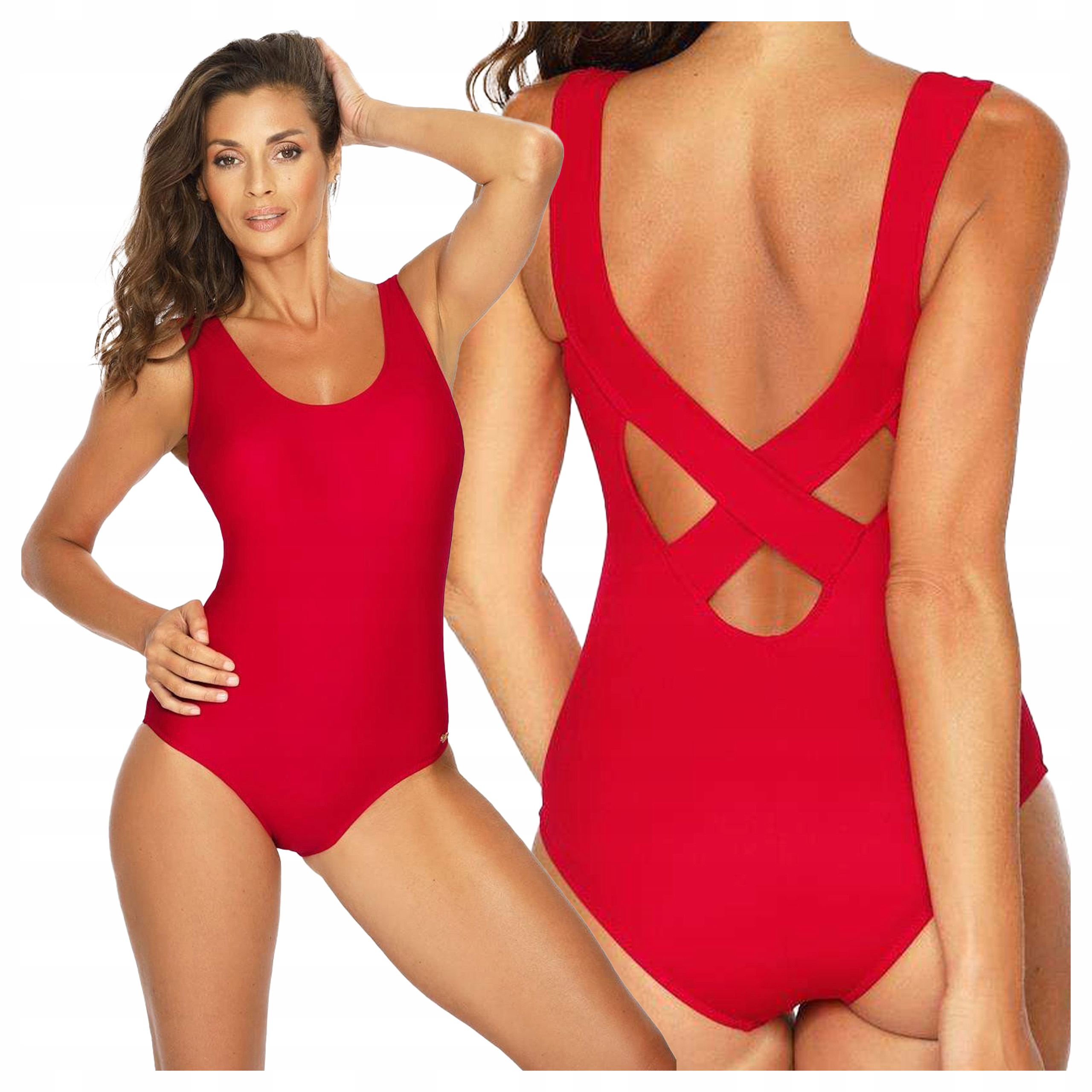 Jednodílné plavky Hermiona Sport Red M-597, červená, XL