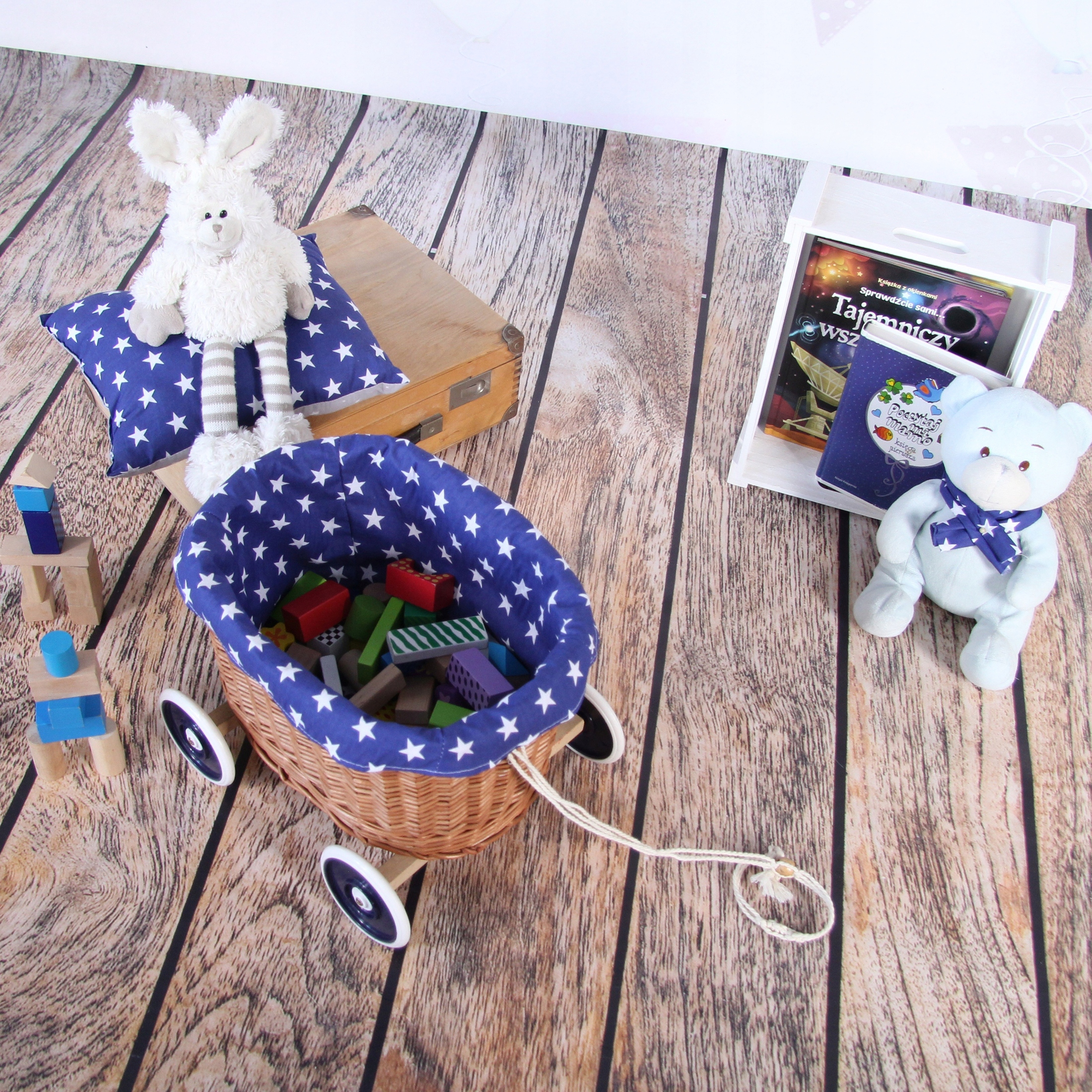 Wiklinowy wózek dla chłopca Eco Line Mini Bohater brak