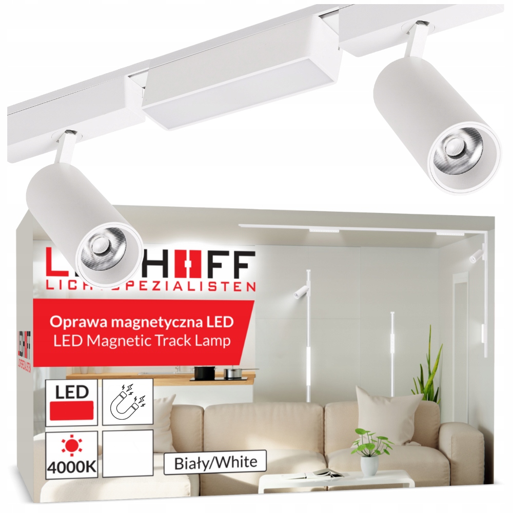 Osvětlení kolejnic magnetické Kolejnice 1m 3x reflektor lampa Bílá