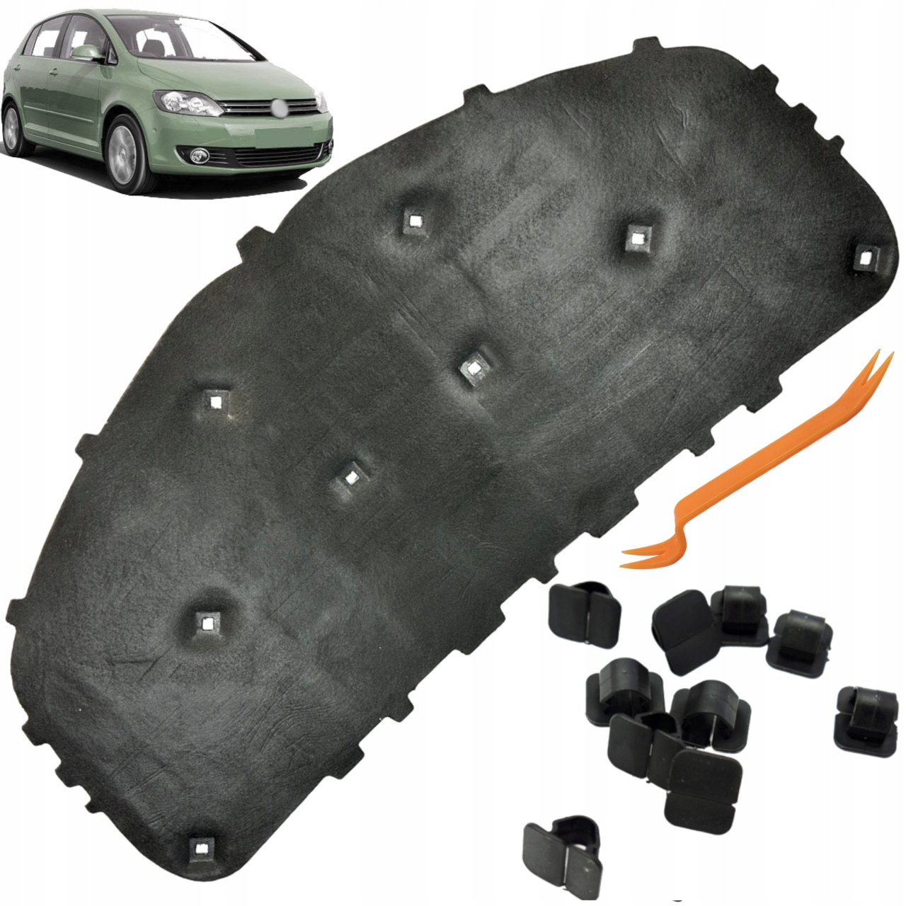 Odhlučnění masky Podbitka Vw Golf 5/6 Plus 08-14r Stahovač Sponky Hq