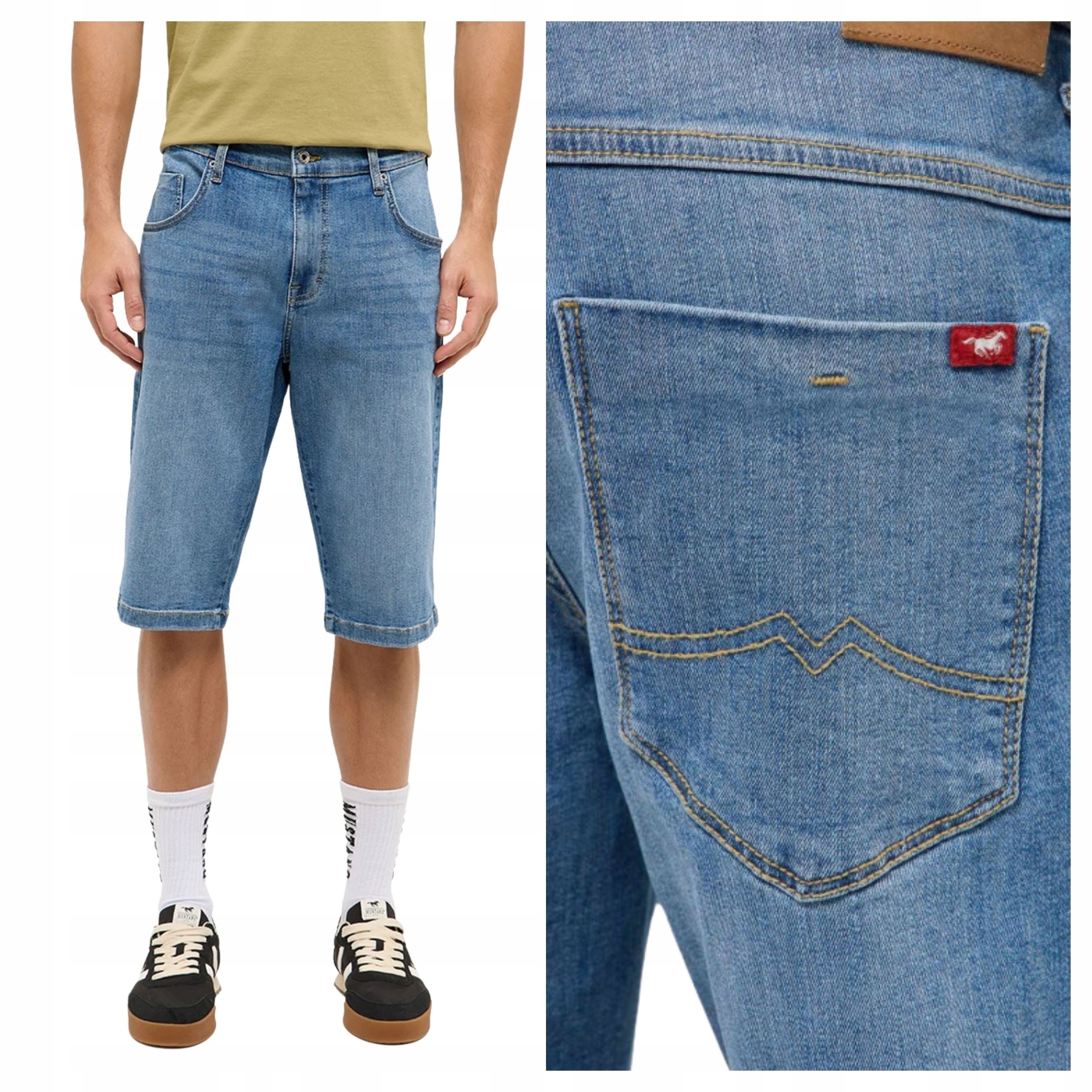 Pánské šortky Mustang Denim Bermuda Modré Bavlněné Klasické W34