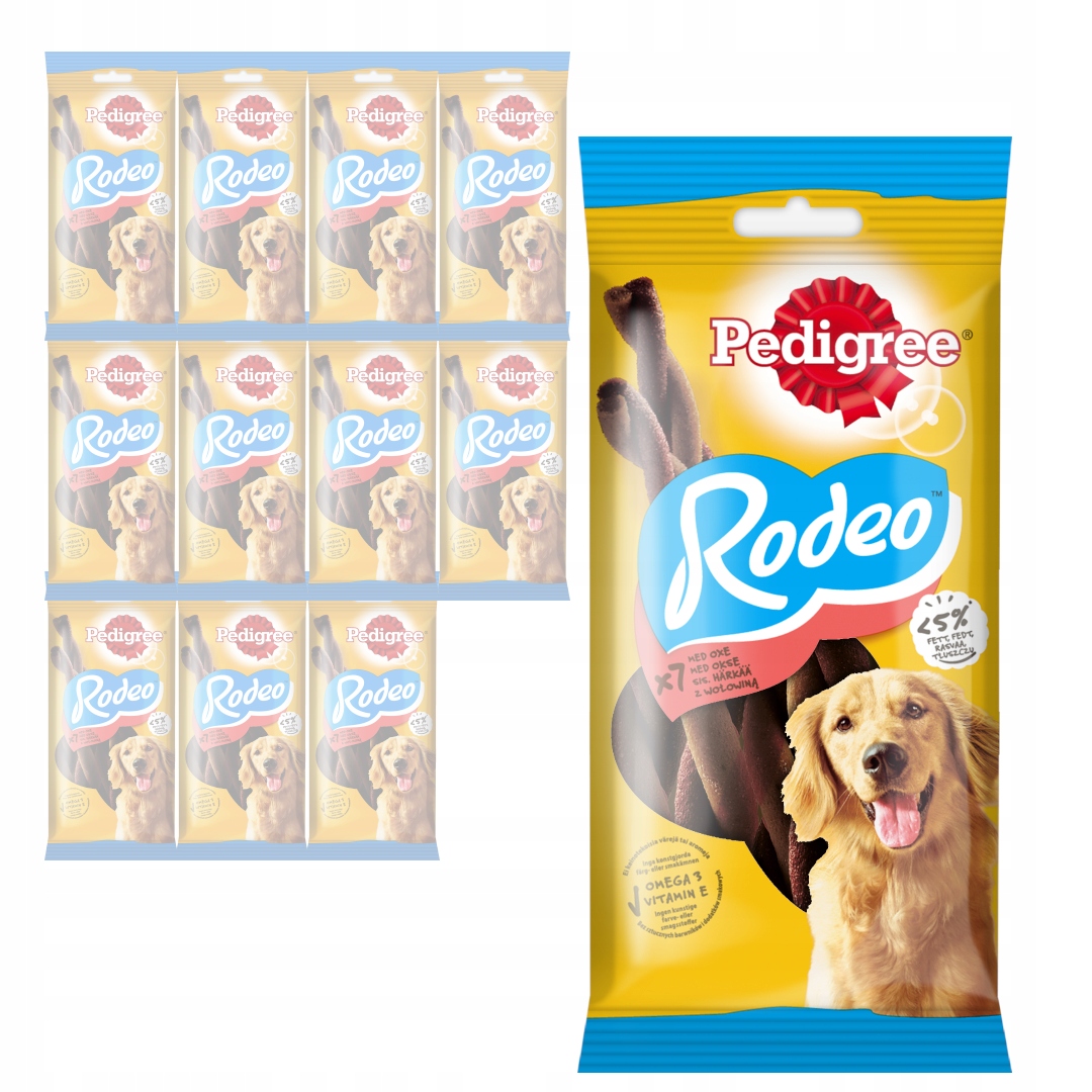 Levně Pedigree Rodeo Pružinky S Hovězím Masem Psí Pamlsek 12x123g