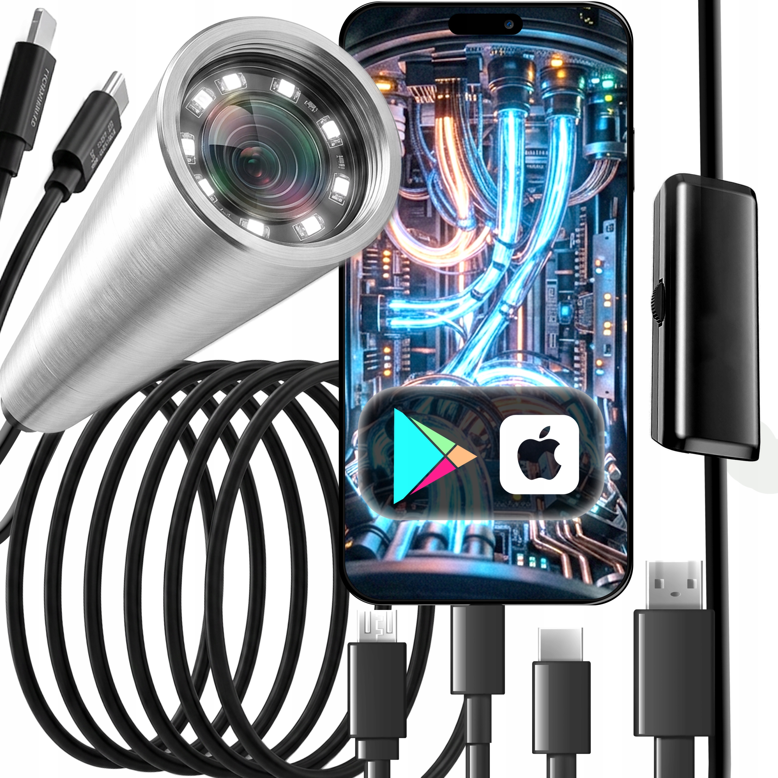 Endoskopická Kamera 3,9 mm 5 m Usb-c Pre Telefón Android Ios