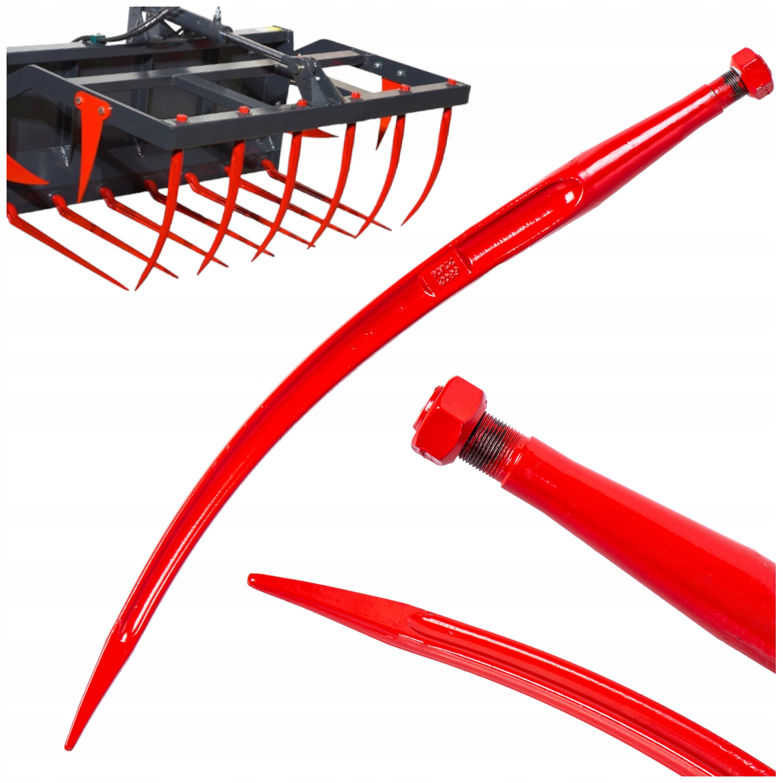 ZĄB DO ŁADOWACZA CZOŁOWEGO KUTY TUR KROKODYL 680MM PALEC SZPILKA Z NAKRĘTKĄ