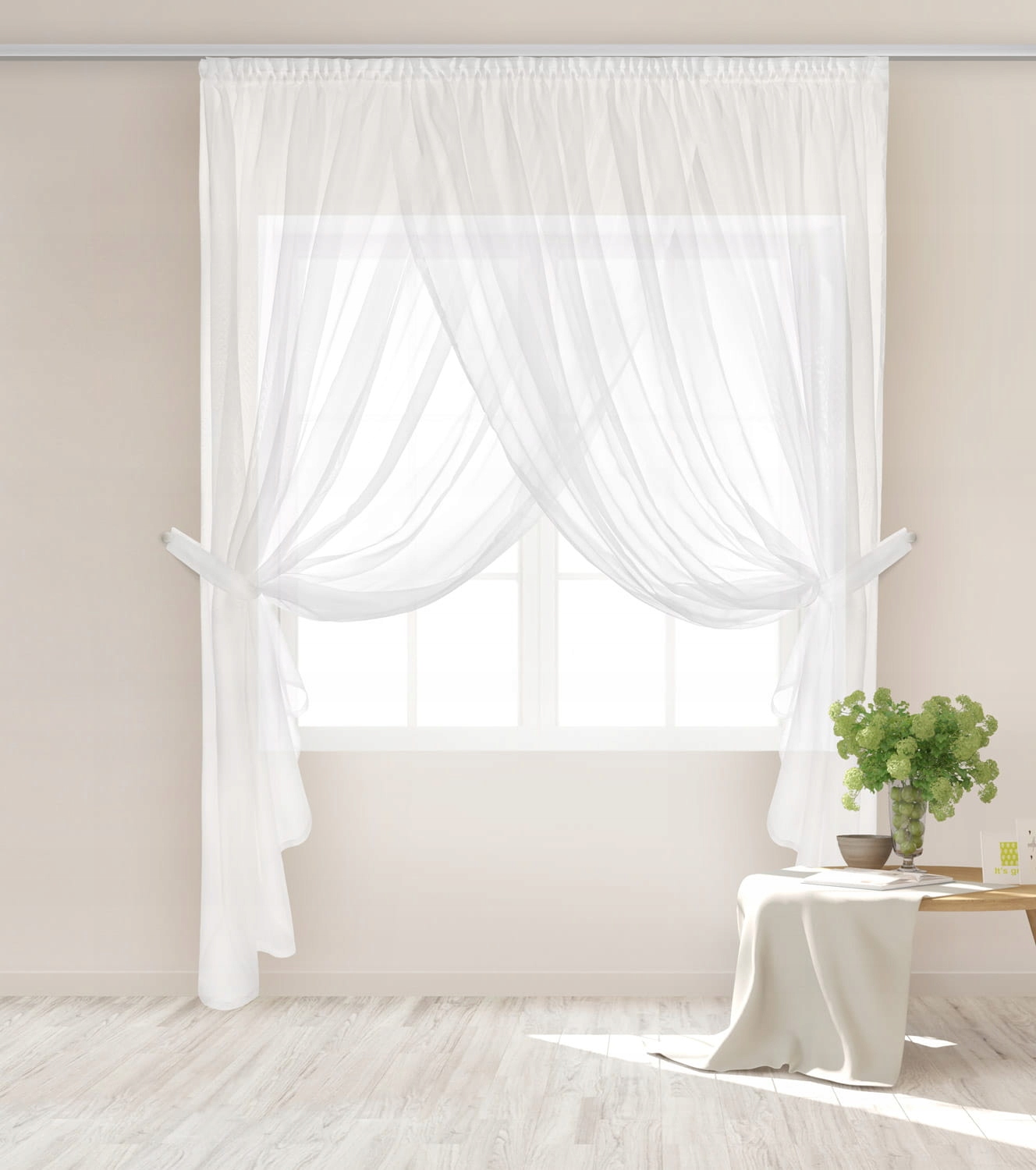 Hotová záclona na pásku Emporio 400x250 bílá