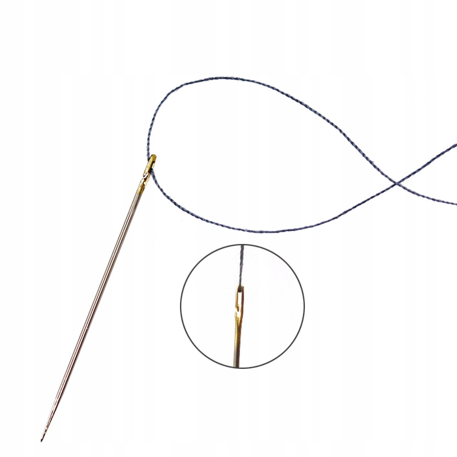 Self Threading Needles, 24 Pieces Large Eye Stitching Bronze 24Pcs Needles Kolor inny kolor