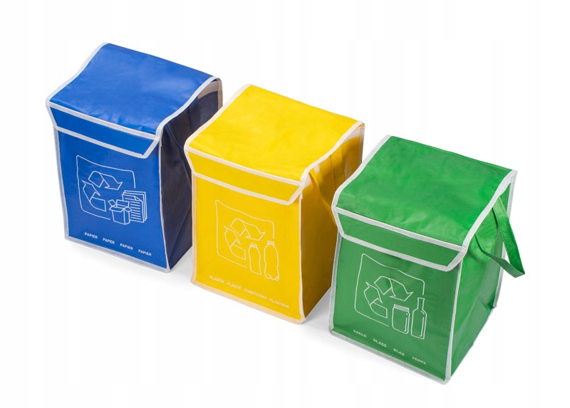 Sada 3 Tašek Tašky Na Třídění Odpadků ks Uzávěr.
