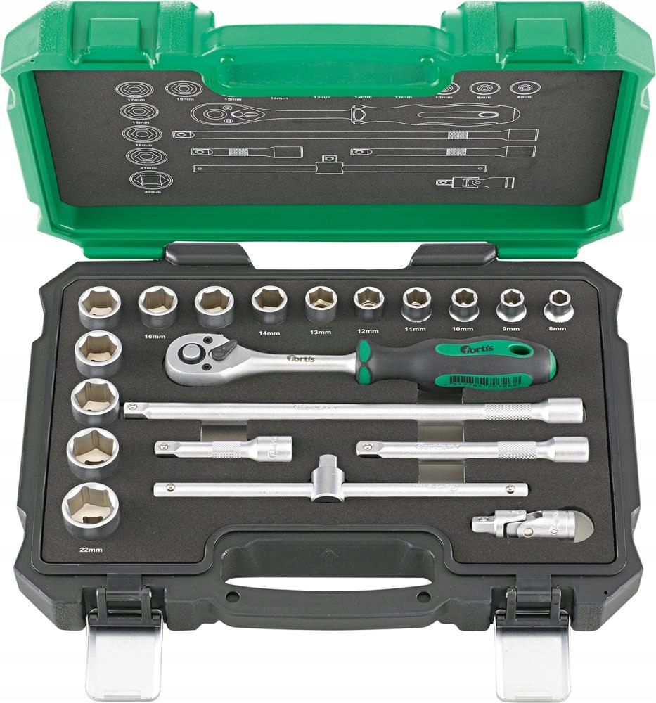 Sada nástrčných klíčů 3/8'' 20dílná Fortis