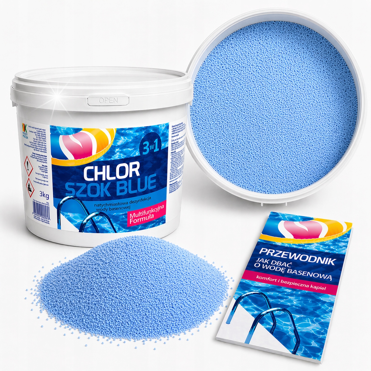 Chlor Szok Blue 5KG Do Basenu 3W1 Dezynfekcja Wody Shock Poradnik