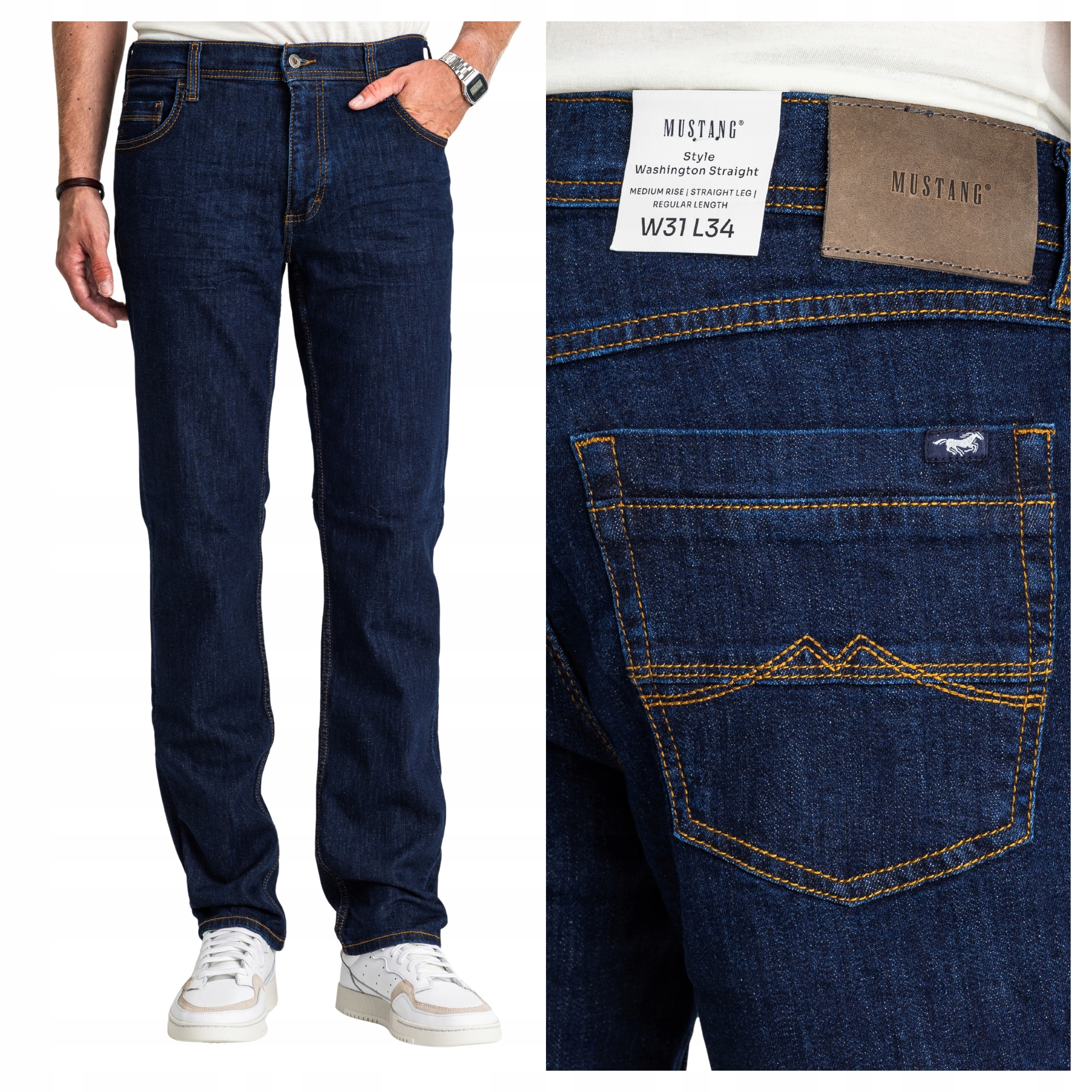 Mustang Washington W34 L30 Pánské džínové kalhoty džíny Jednoduché