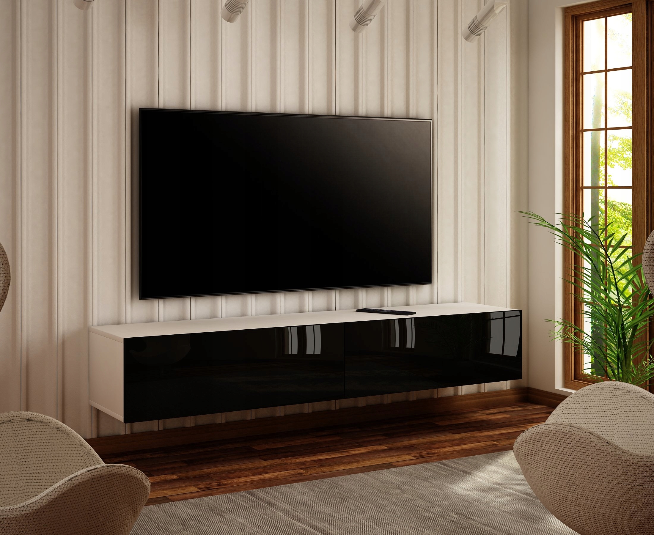 SZAFKA WISZĄCA RTV 140 CM POŁYSK, PROMOCJA!! Kolekcja KLIO