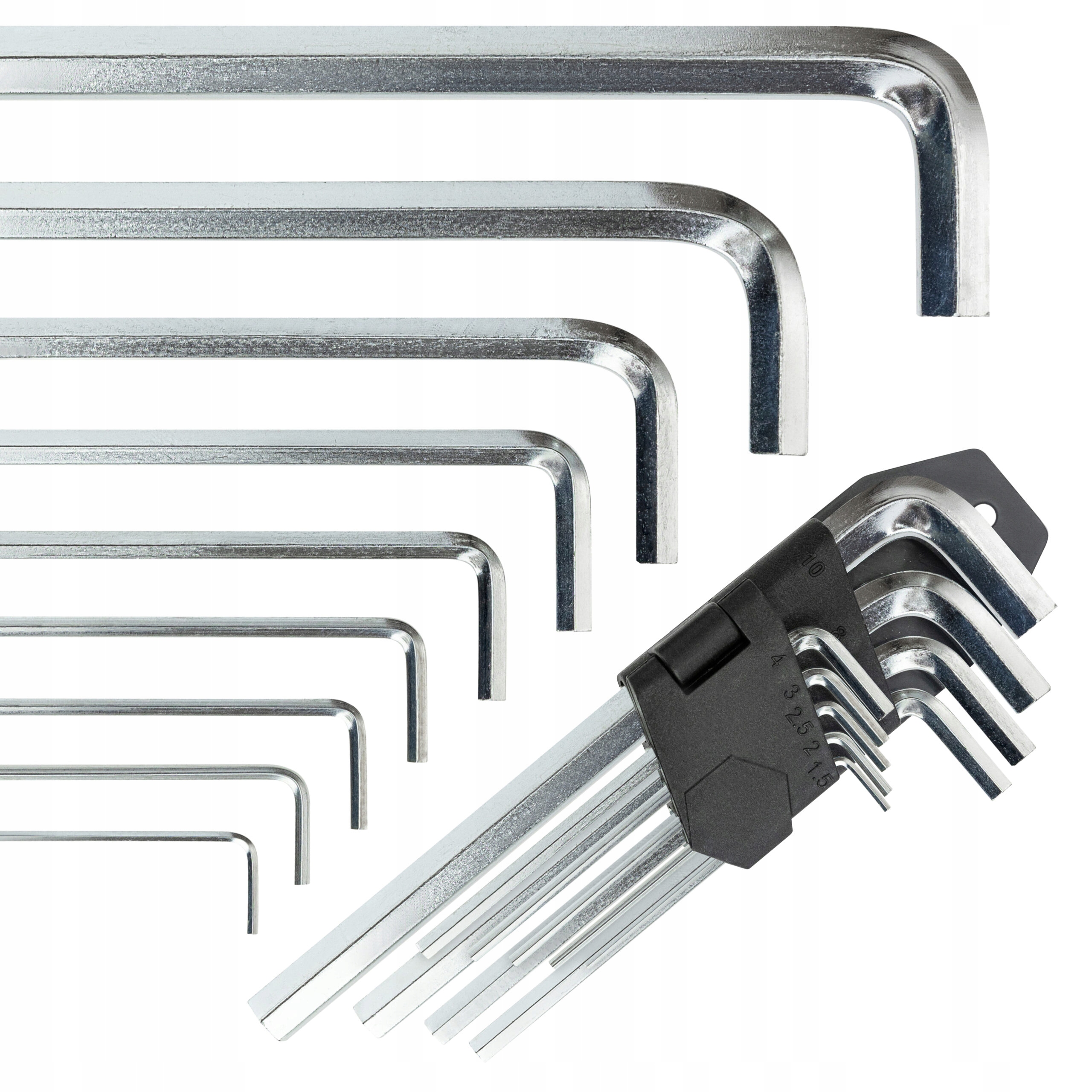 KLUCZE IMBUSOWE profesjonalne zestaw 9 el. stal 1,5 – 10 mm klucz imbusy