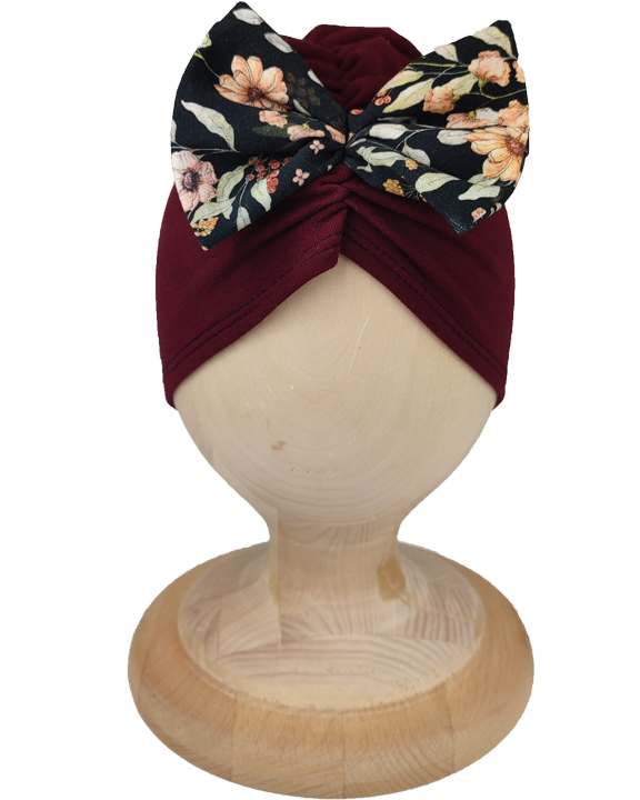 

Czapka jesienna Turban Marszczony z kokardką 44-47