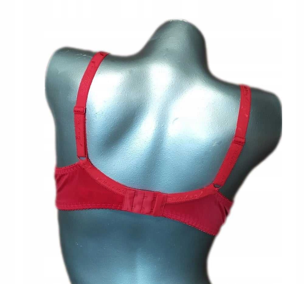 Biustonosz 90E czerwony koronka Anfen miękki Rodzaj miękki