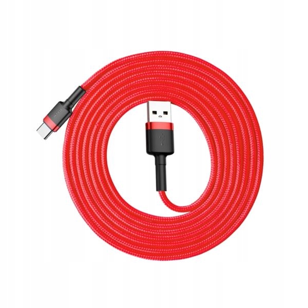 

Szybki Kabel Usb Typ C Baseus Cafule Długi 2m czer