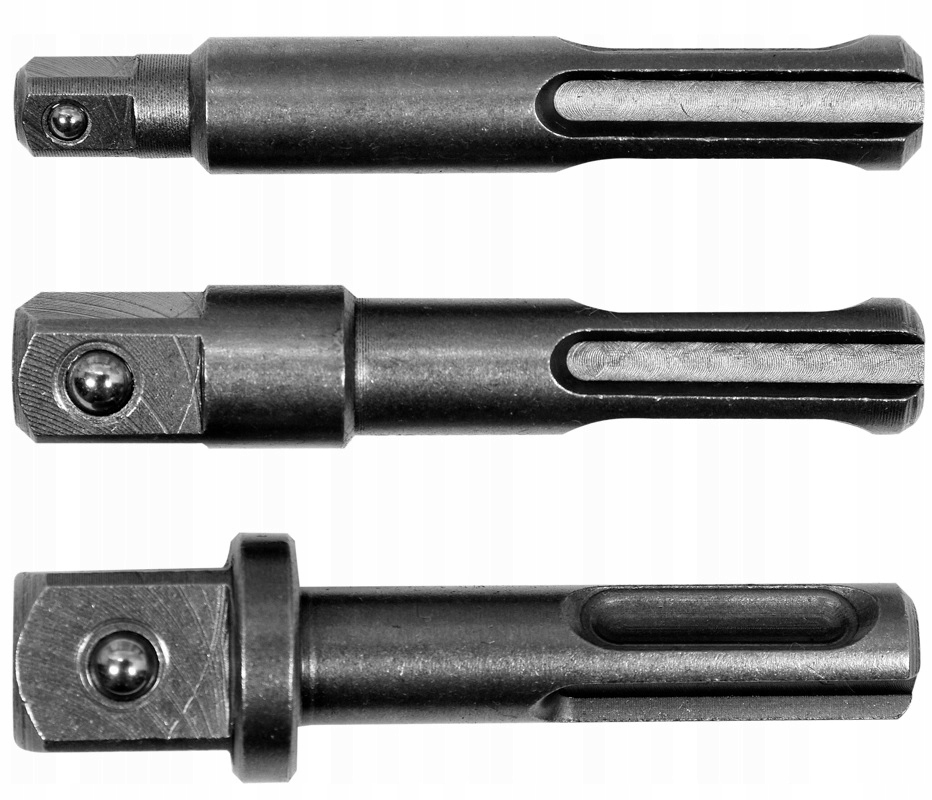 

3 x adapter kwadrat - Sds Plus 1/4 3/8 1/2