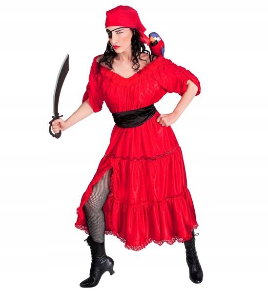 Kostým Pirátka Pirát Červená Piráti Šaty M