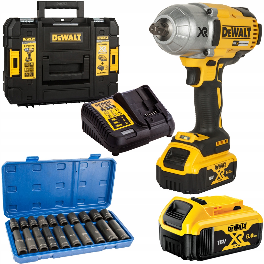 

Klucz Udarowy 2x5Ah+ nasadki 20cz DeWALT DCF899P2