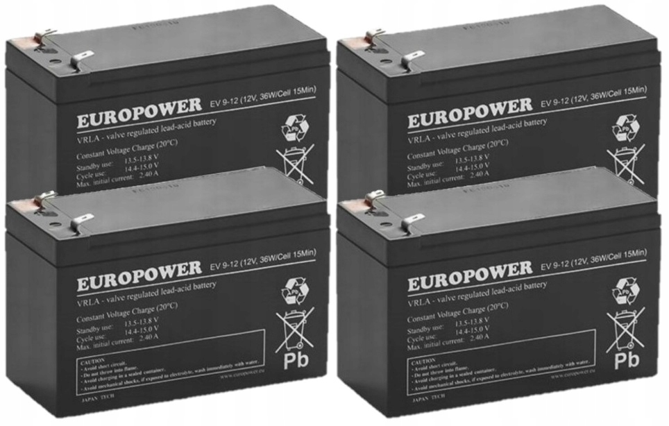 TBC30 BATERIE ZESTAW AKUMULATORÓW DO UPS APC EATON POWERWALKER 4x EV 9-12