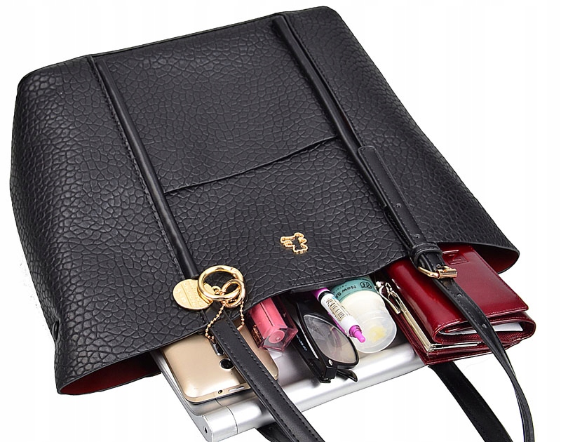 LuluCastagnette klasyczna wygodna Torebka Damska na ramię A4 Kolor okuć złoty