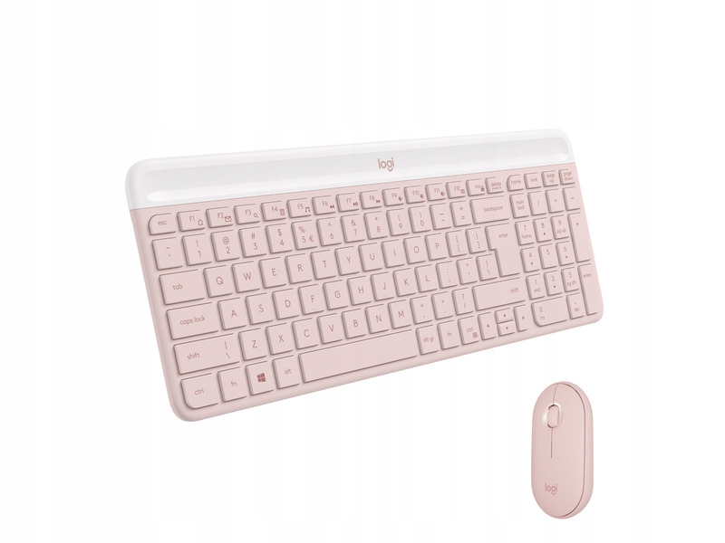 Zestaw bezprzewodowa klawiatura i mysz Logitech MK470 różowy slim combo