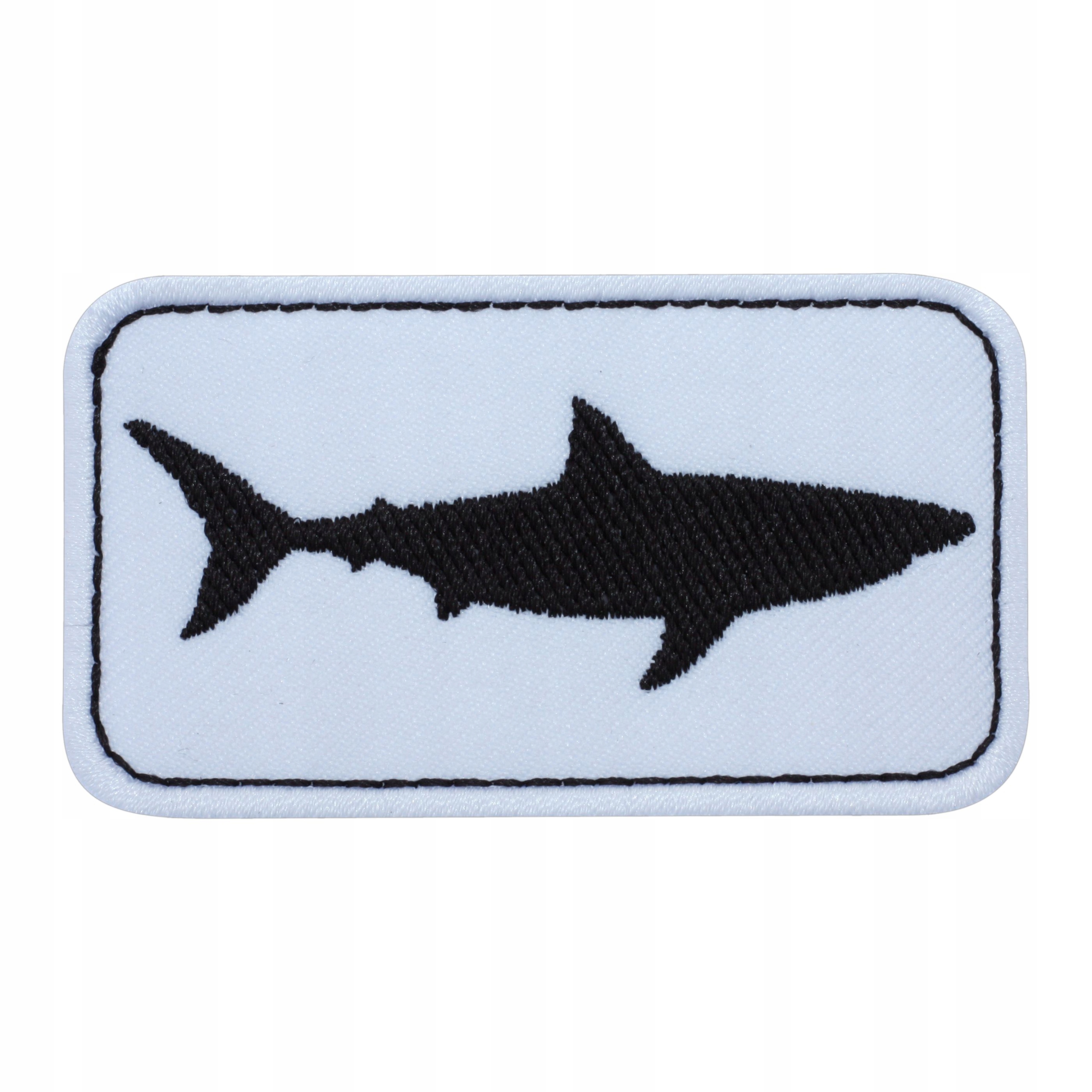 

Naszywka Czarny Rekin na białym tle - Shark haft