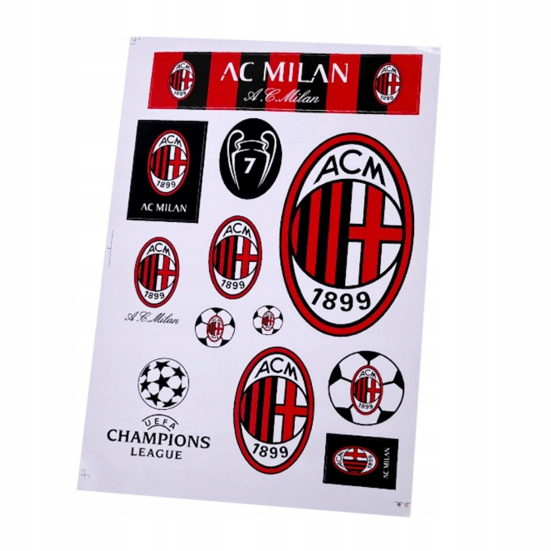 Zestaw Naklejek Naklejki Stickers Piłkarskie Ac Milan