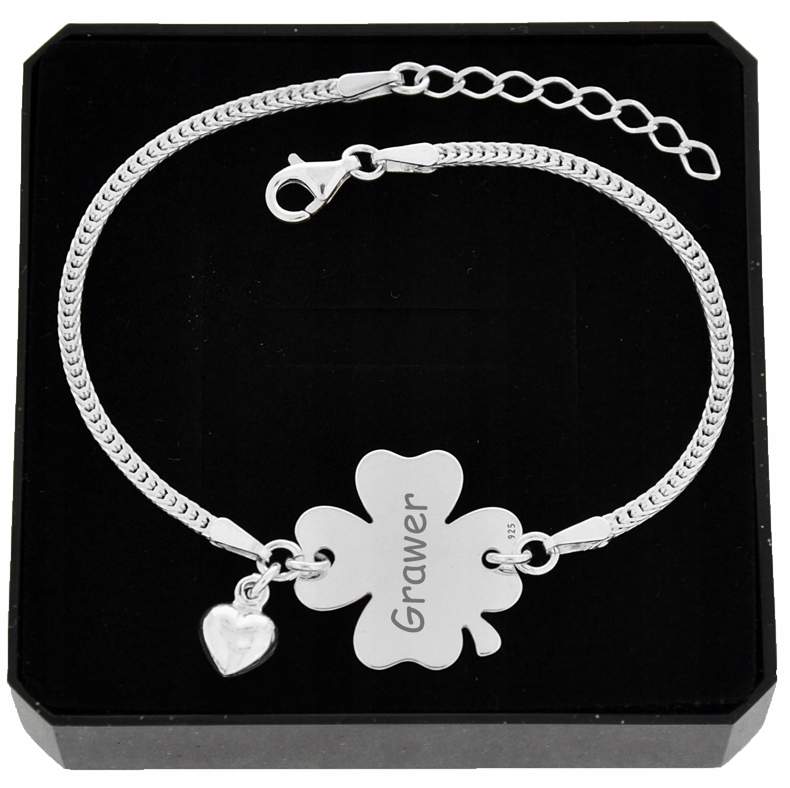 SREBRNA BRANSOLETKA KONICZYNKA Z GRAWEREM NA PREZENT PRÓBA 925 Próba srebra 925