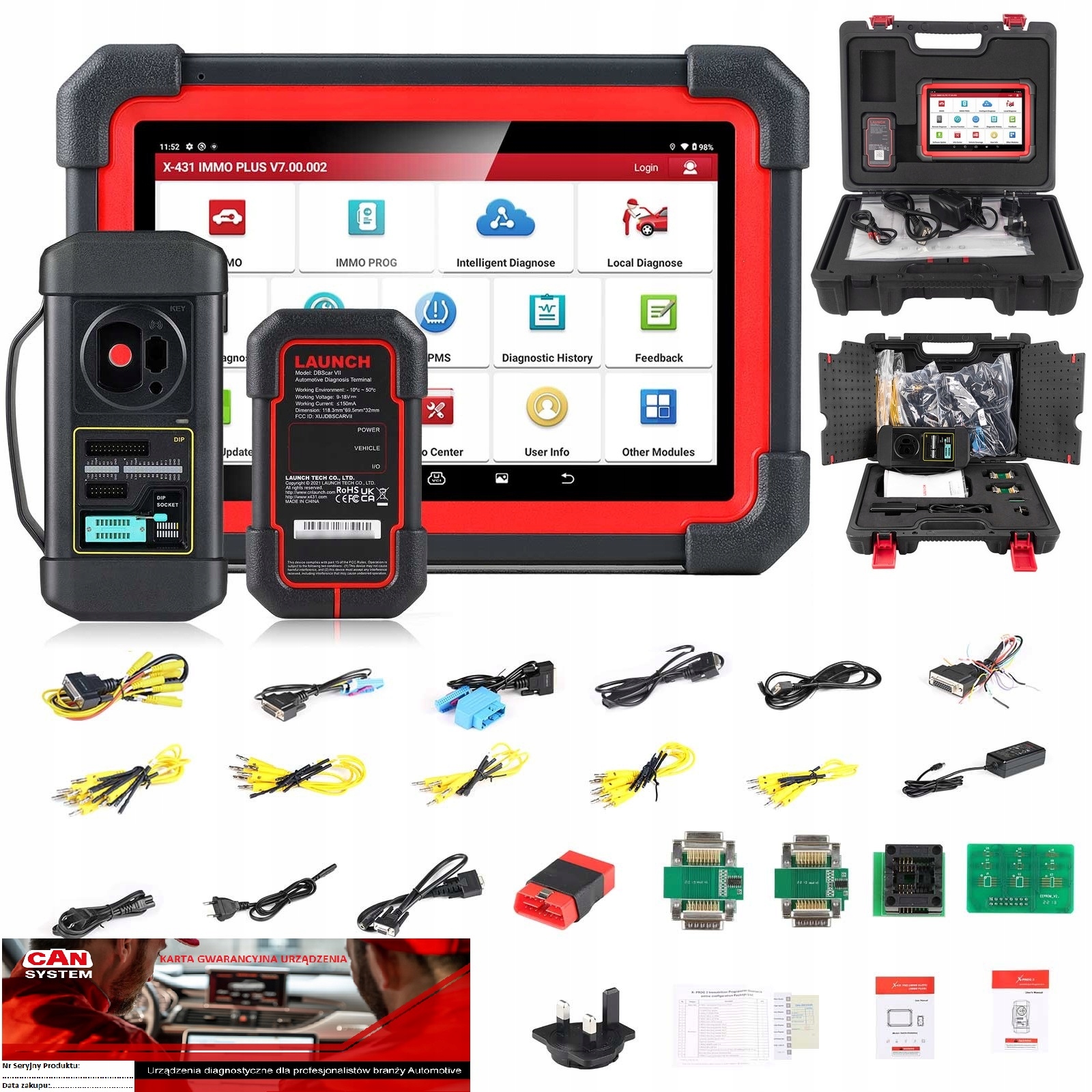 Launch X431 Immo Plus Programator Xprog 2025 Immo Klucze