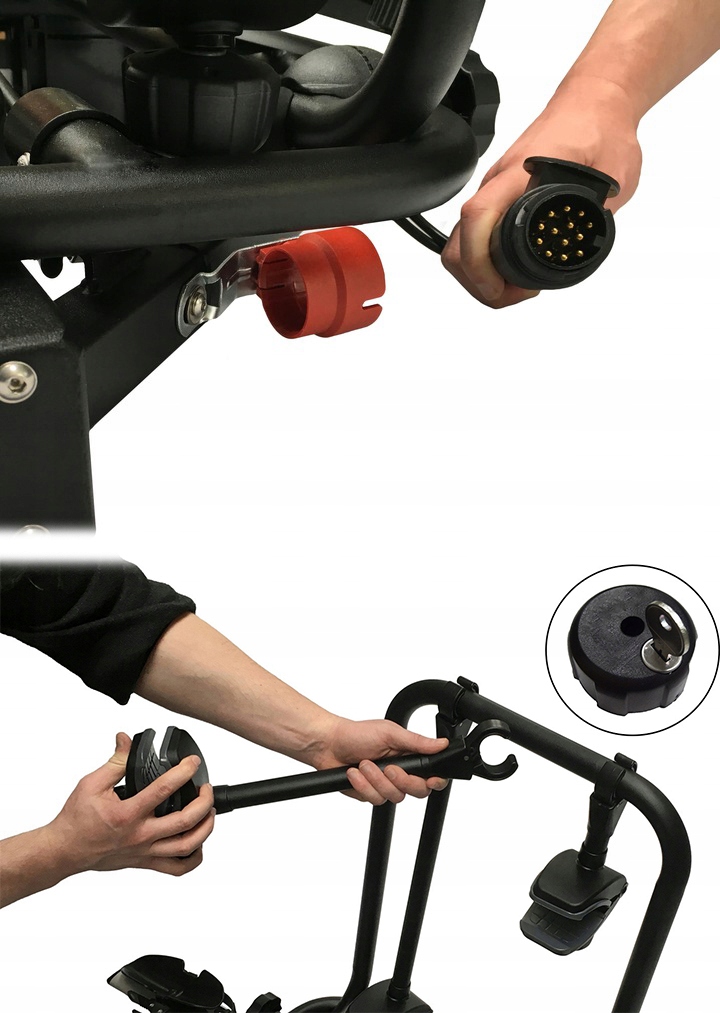 BAGAŻNIK ROWEROWY PLATFORMA NA HAK AGURI ACTIVE BIKE 4 ROWERY UCHYŁ 13-PIN Kolor srebrny