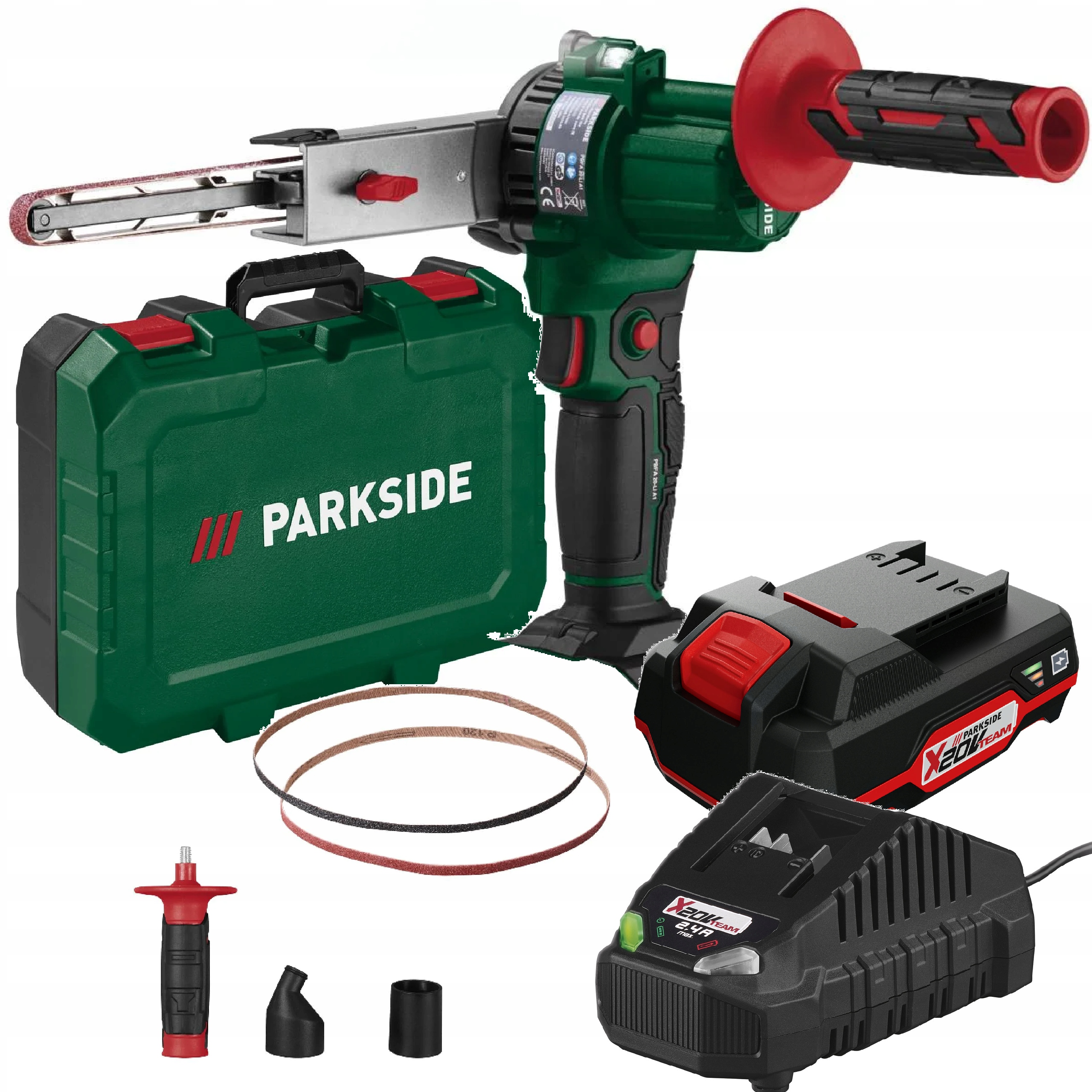 Akumulatorowa piła taśmowa Parkside pilnik szlifierka taśmowa Pbfa 20 Aku