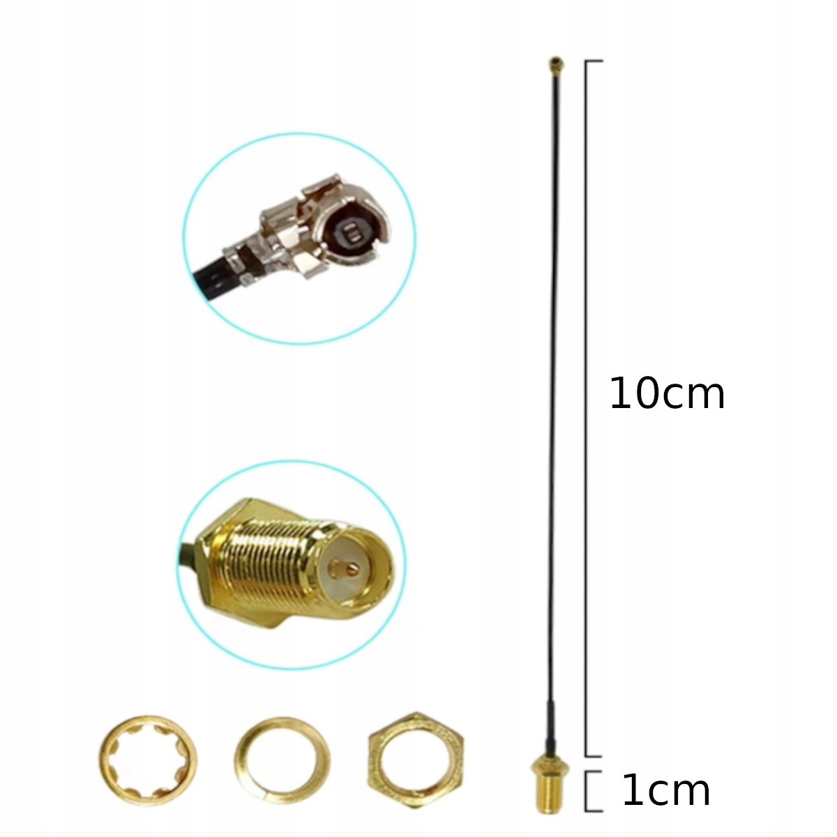 

Pigtail uFL Ipex Ipx Sma-rp gniazdo 1,13mm 10cm