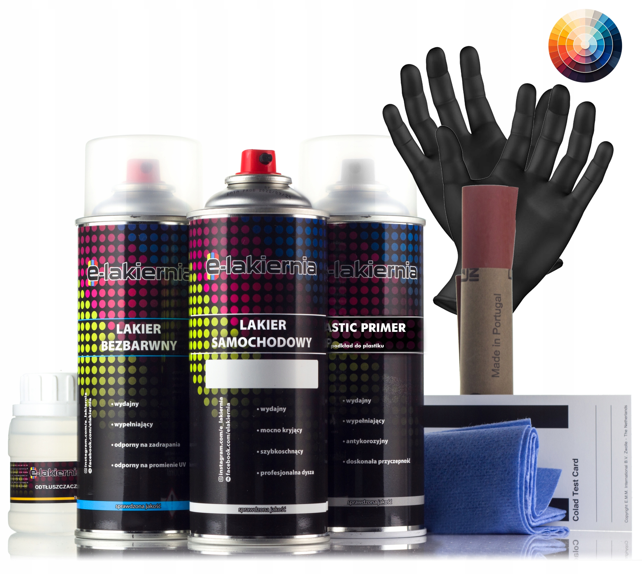 LAKIER SAMOCHODOWY SPRAY ZESTAW DO ZDERZAKÓW VW AUDI R902 Producent E-lakiernia