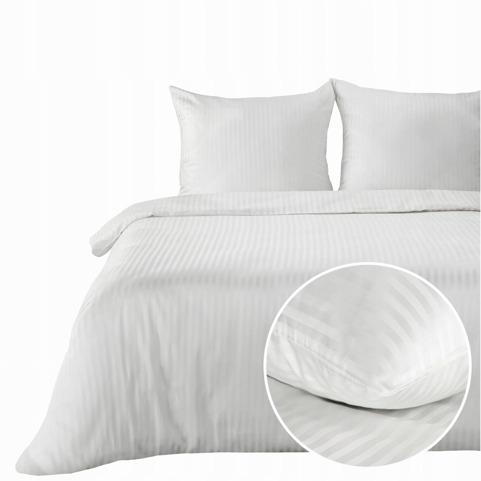 pościel satynowa bawełniana wzór adamaszek Vera 160x200 biała