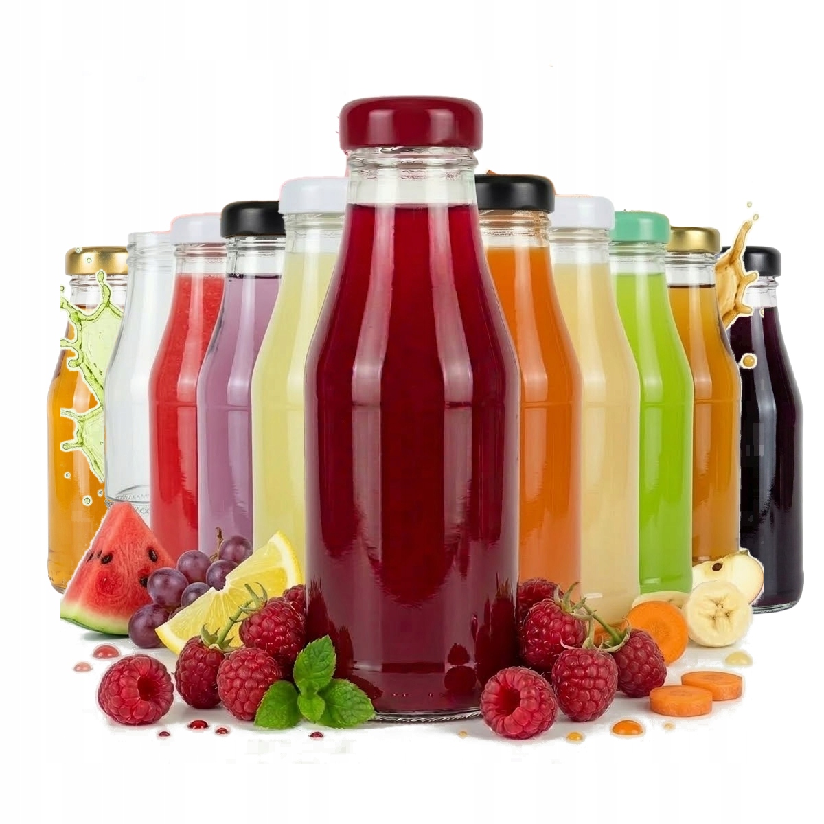 100 x láhve na džus Juice 200 ml Skleněné Láhve na džus, med se šroubovacím uzávěrem