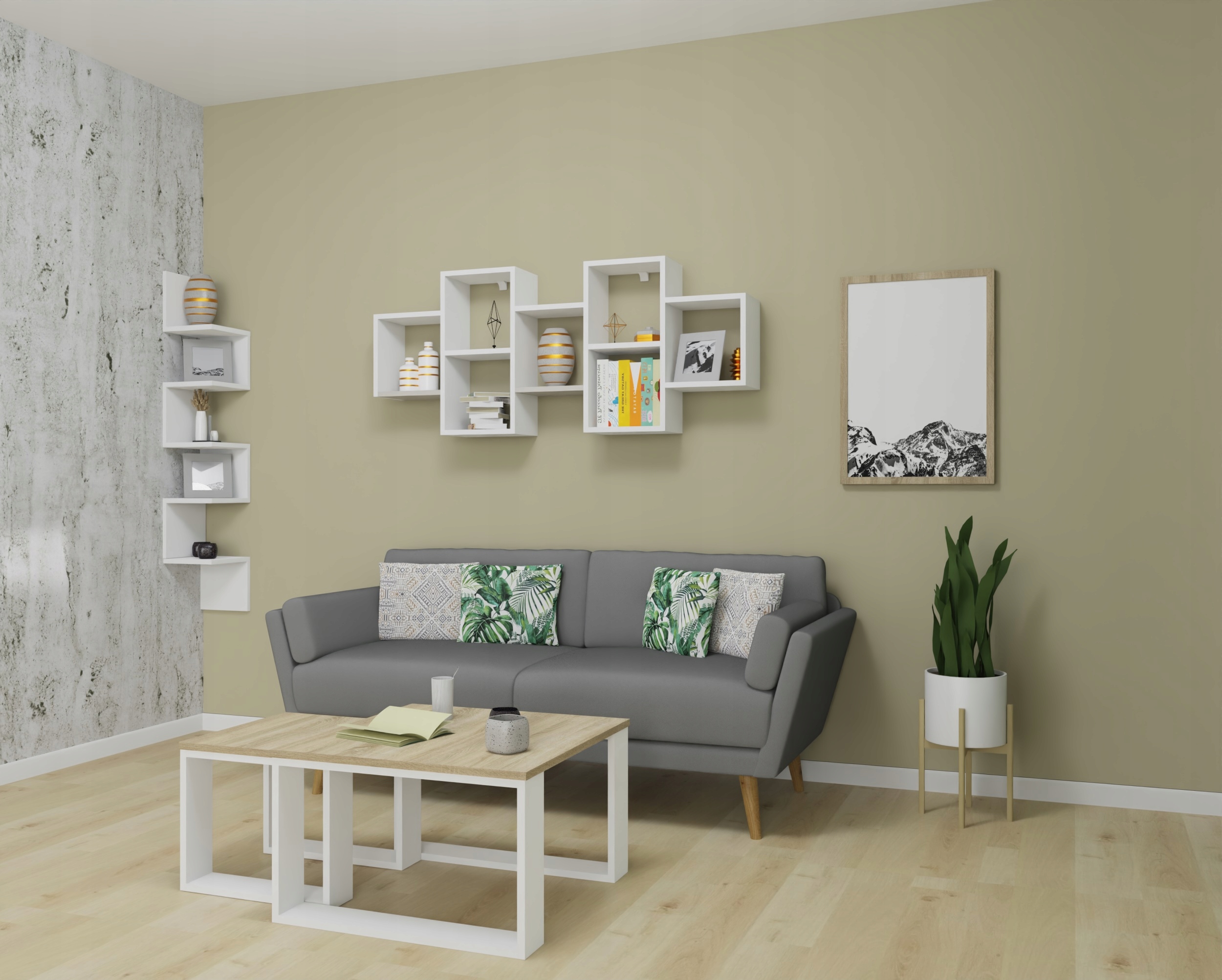 Półka wisząca ścienna regał na książki do salonu 143 cm biała mat aneta Głębokość mebla 20 cm