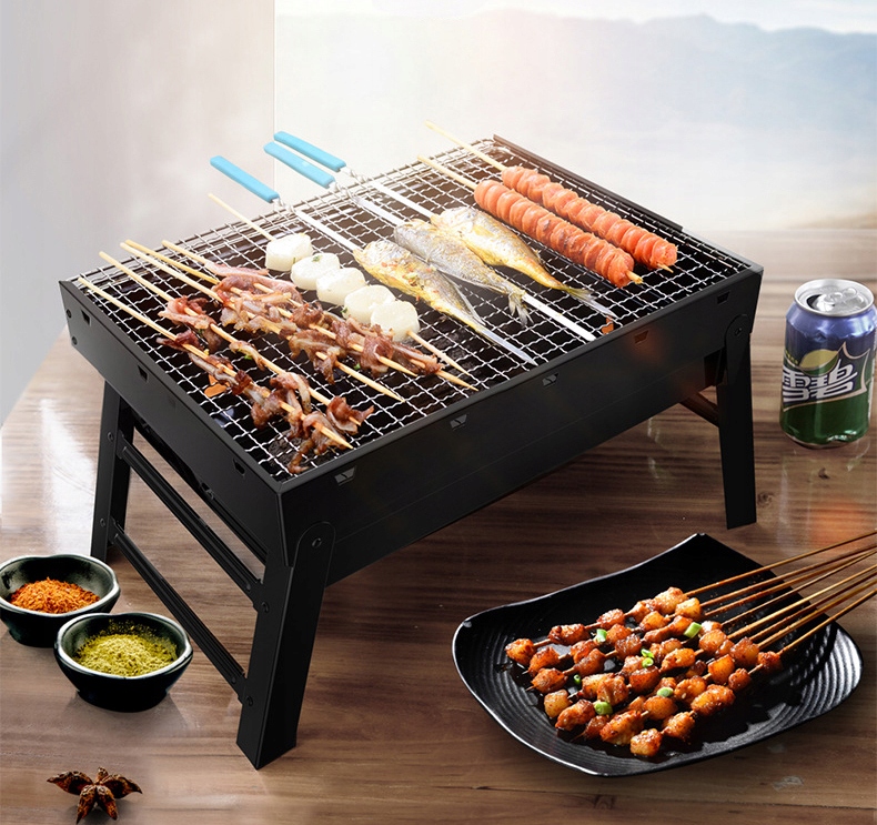 GRILL WĘGLOWY OGRODOWY PRZENOŚNY TURYSTYCZNY WALIZKA LEKKI + RUSZT Materiał stal