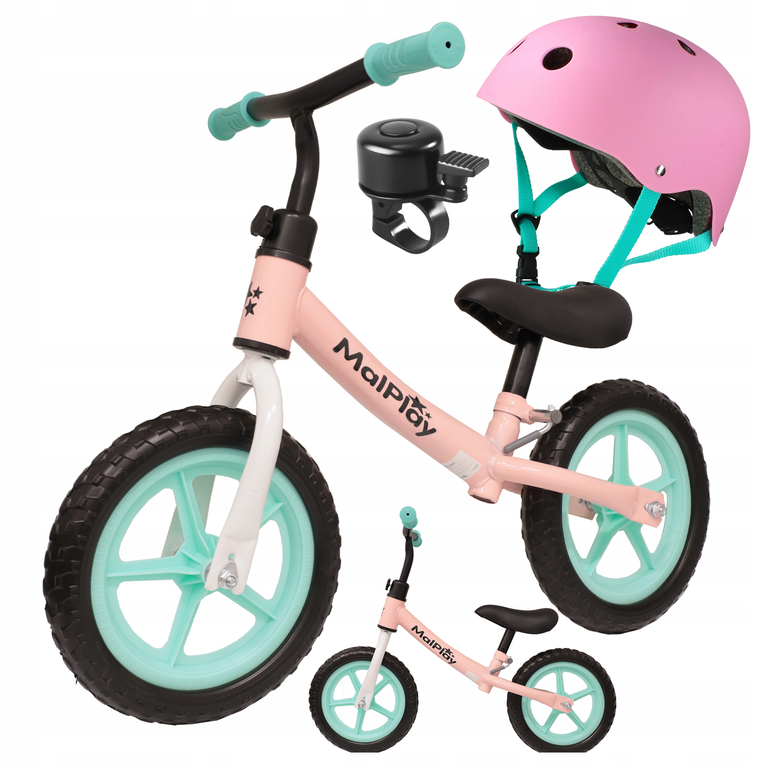 Rowerek Biegowy Dziecięcy Rower Koła Eva 12'' Dla 2 Latka Kask Dzwonek