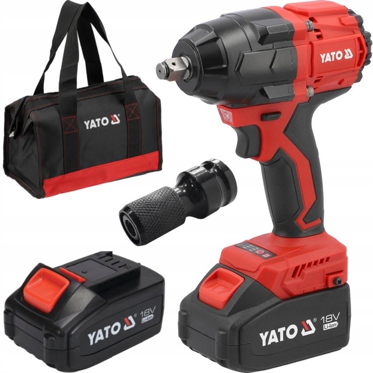 Yato Rázový Uťahovák Bezkartáčový 18V 800NM 2x4Ah Taška Adaptér