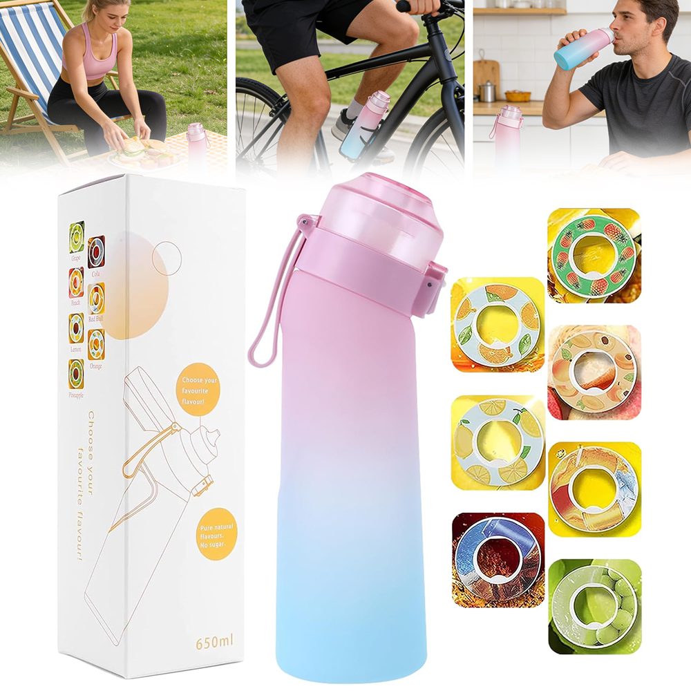 Butelka Smakowa Bidon na Wodę 650ml Zestaw 7 Wkładów Tritan Bez Bpa
