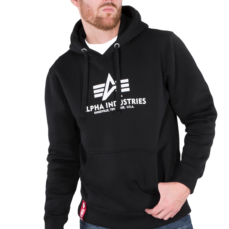 Bluza z kapturem Alpha Industries Basic 178312 03 Czarna XXL