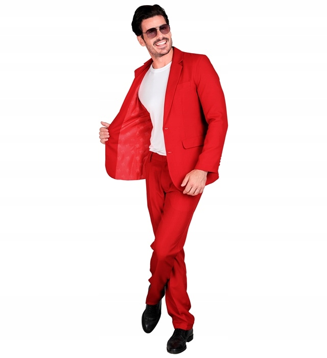 Červený oblek na párty Kostým Červený kostým Party Fashion Suit S