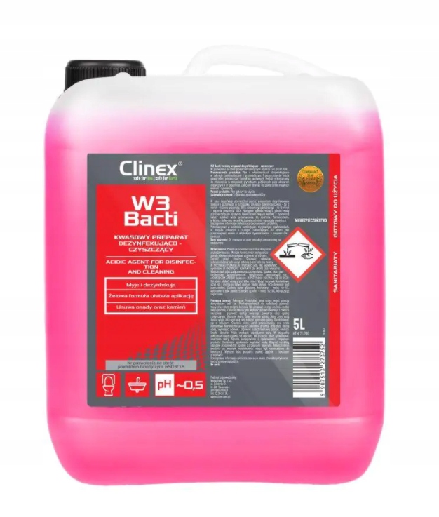 

Clinex W3 Bacti Kwaśny płyn dezynfekujący do wc 5l