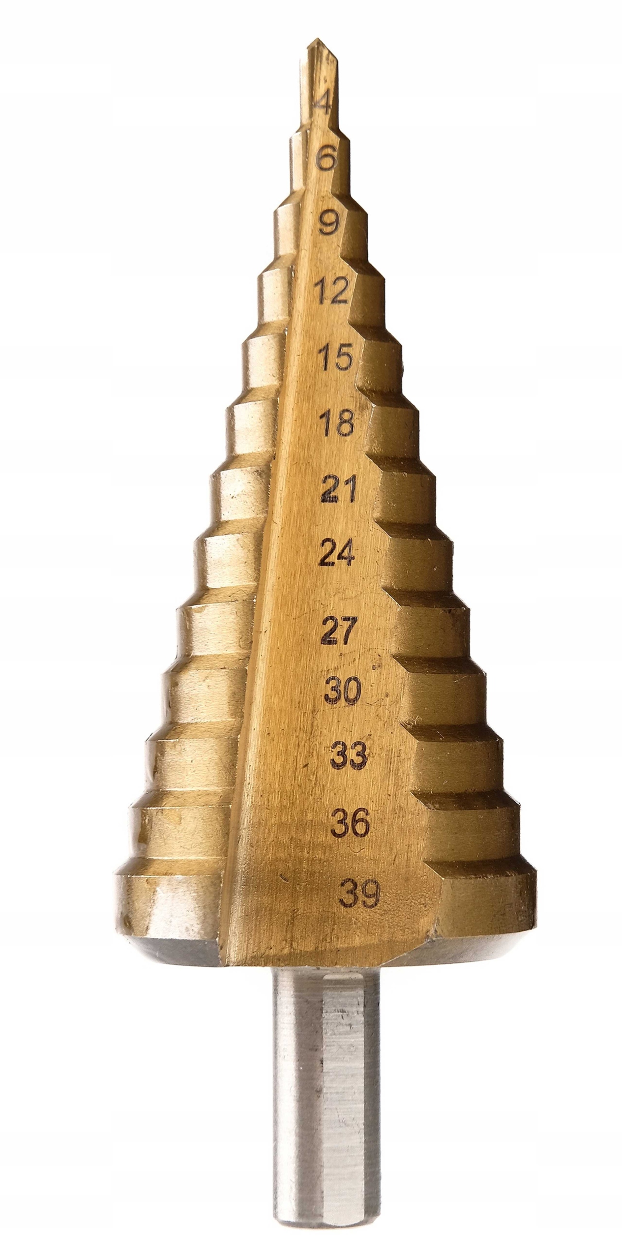 WIERTŁO STOŻKOWE STOPNIOWE STOPNIOWANE CHOINKOWE HSS TYTAN 4-39 MM WIERTŁA Marka Vorfal