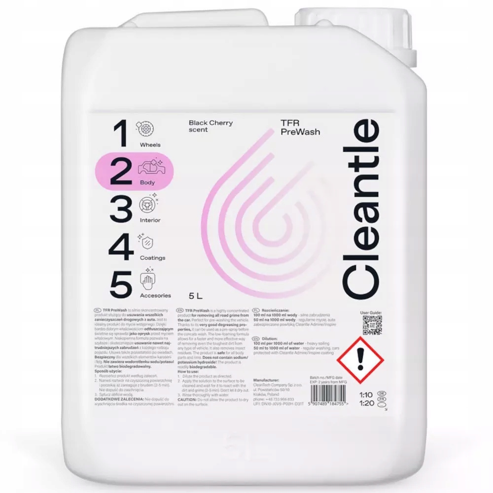 Cleantle TFR PreWash 5L - produkt do mycia wstępnego