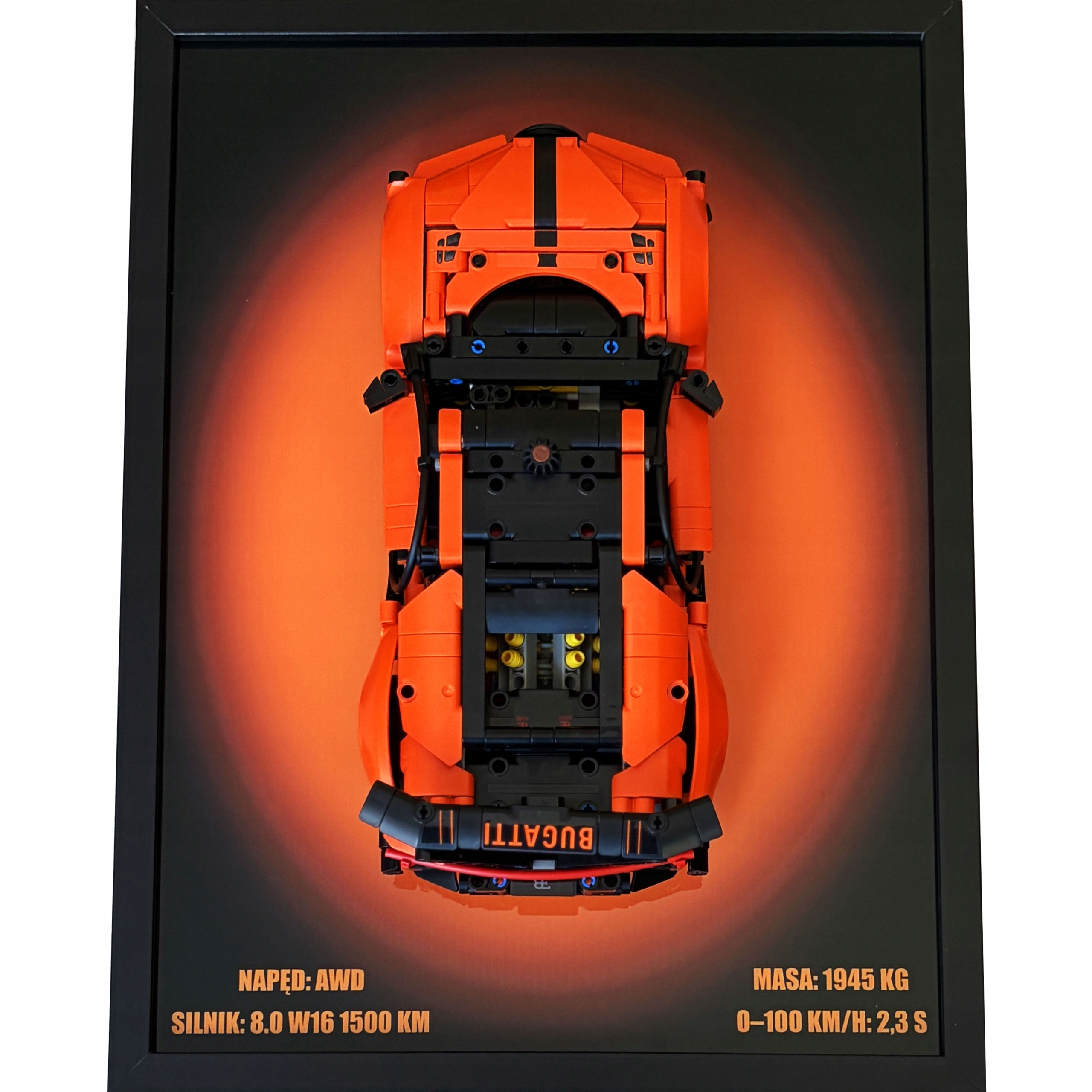 Rámeček s držákem na sadu Lego 42222 Technic Bugatti Chiron Pur Sport