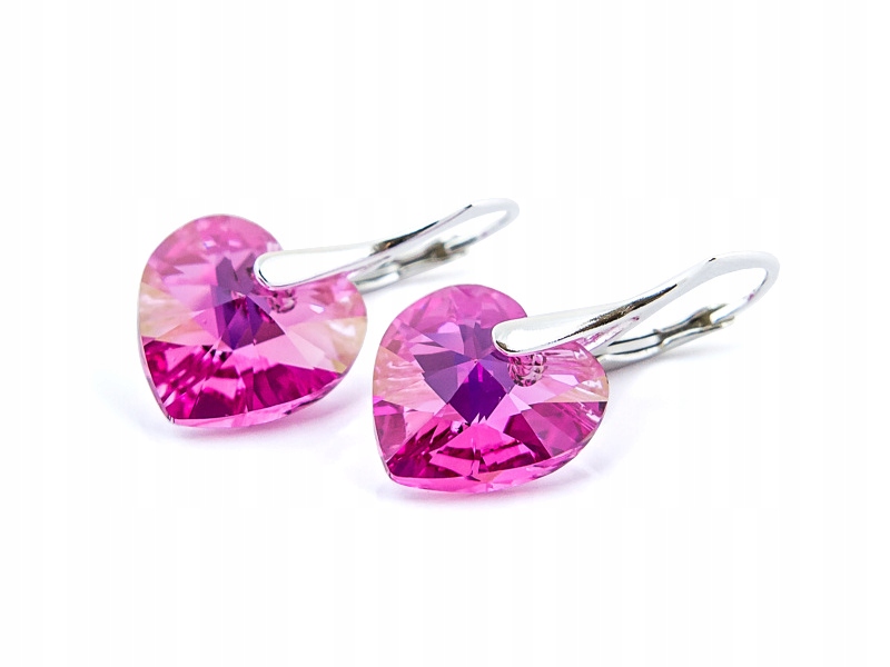 

Srebrne Kolczyki 925 z kr. Swarovski Serca 14 R Ab