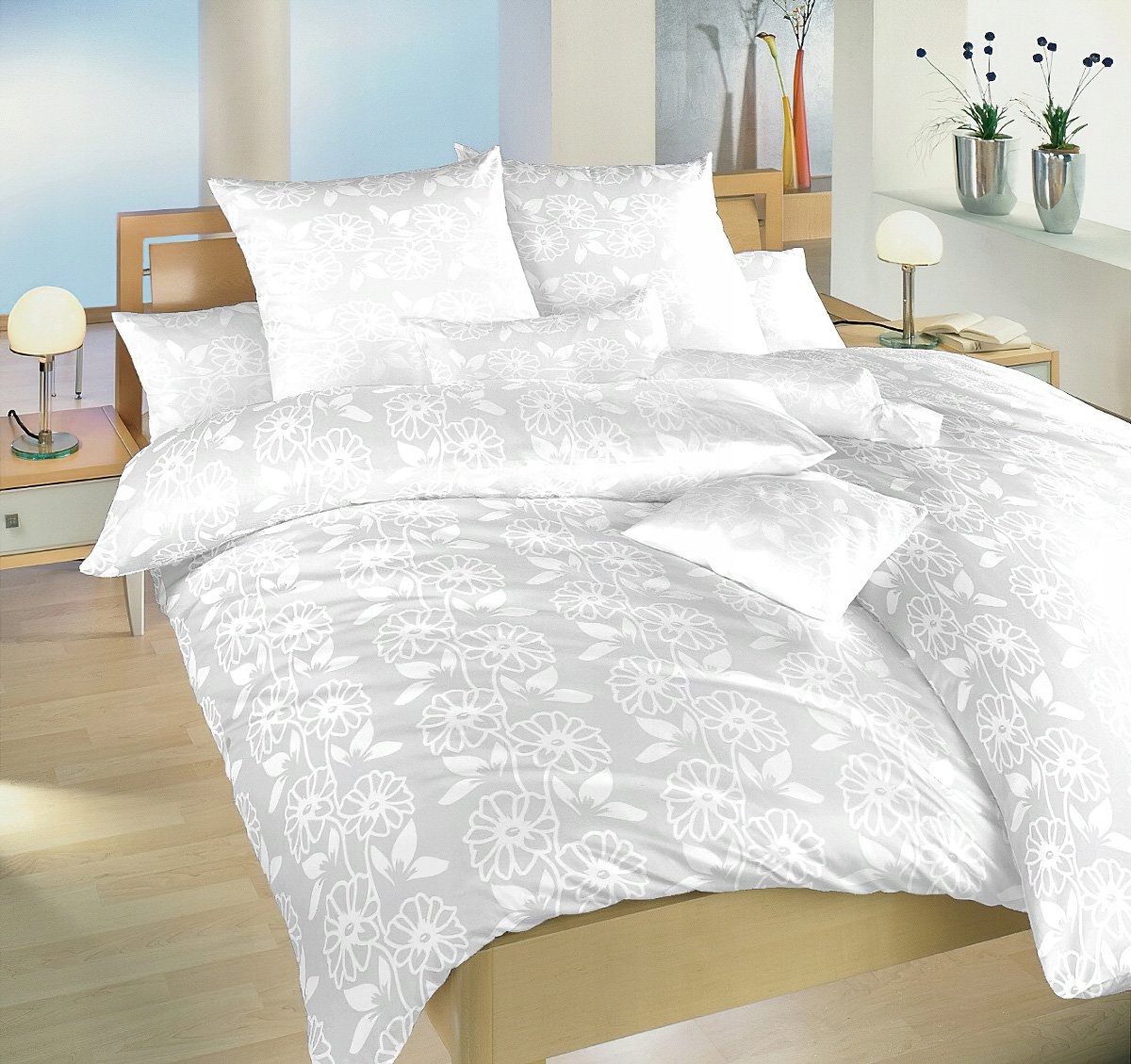 Obliečky Jeriny Biele, damask Bohema, 140x200cm 70x90cm